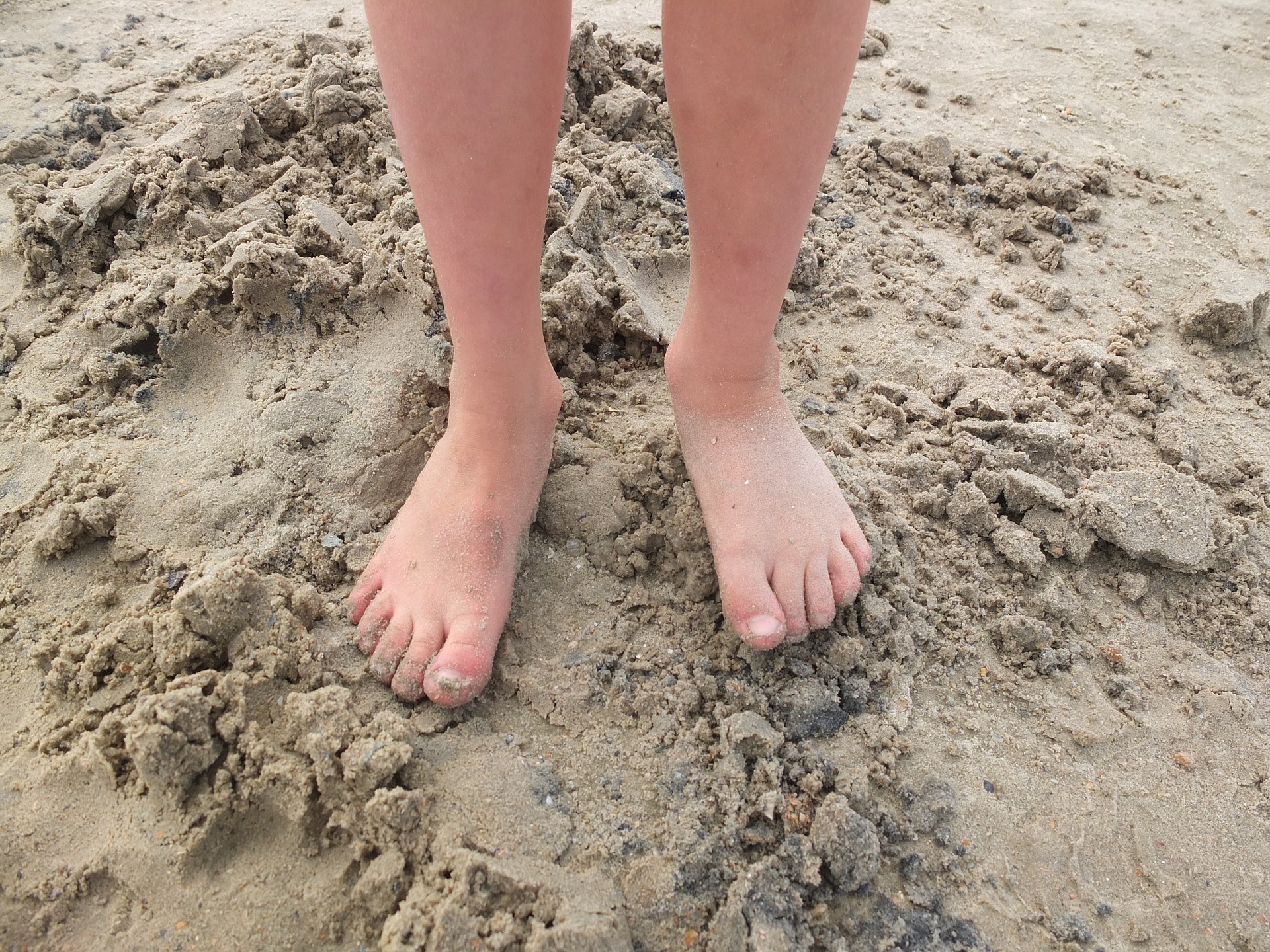 Feet on the beach. 