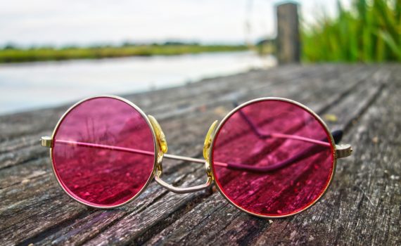 Rose-colored glasses.